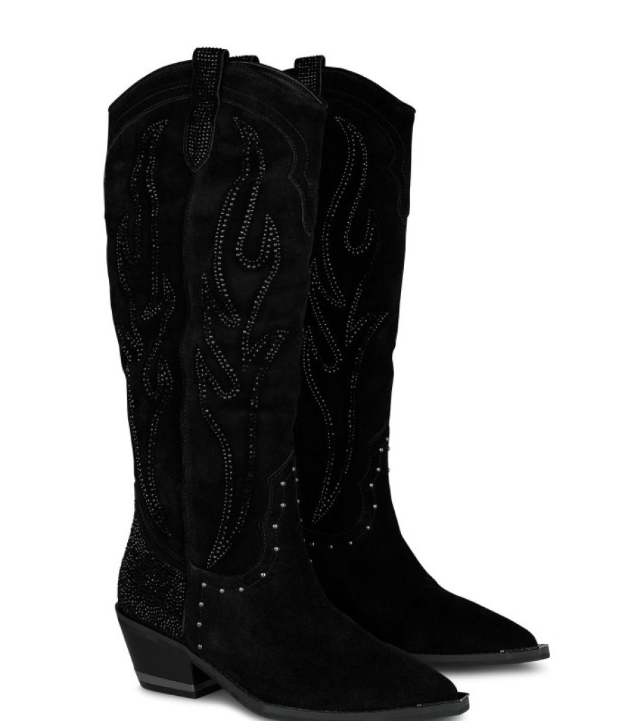 Alma En Pena ALMA Flache Stiefel | Kaufen Sie Cowboystiefel Mit Strassverzierung