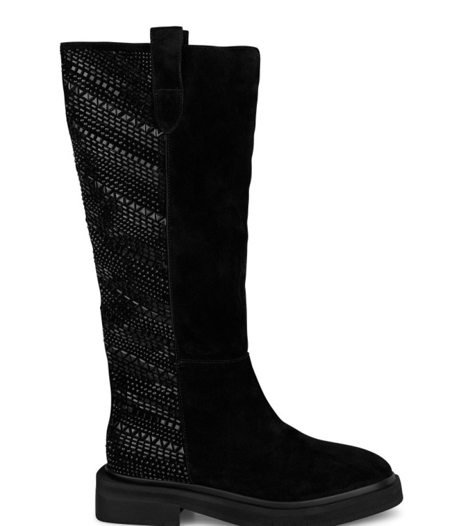 Alma En Pena ALMA Flache Stiefel | Kaufen Sie Flache Stiefel Mit Strasssteinen