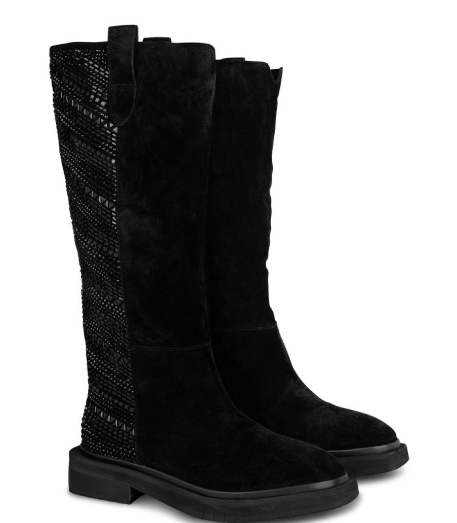 Alma En Pena ALMA Flache Stiefel | Kaufen Sie Flache Stiefel Mit Strasssteinen