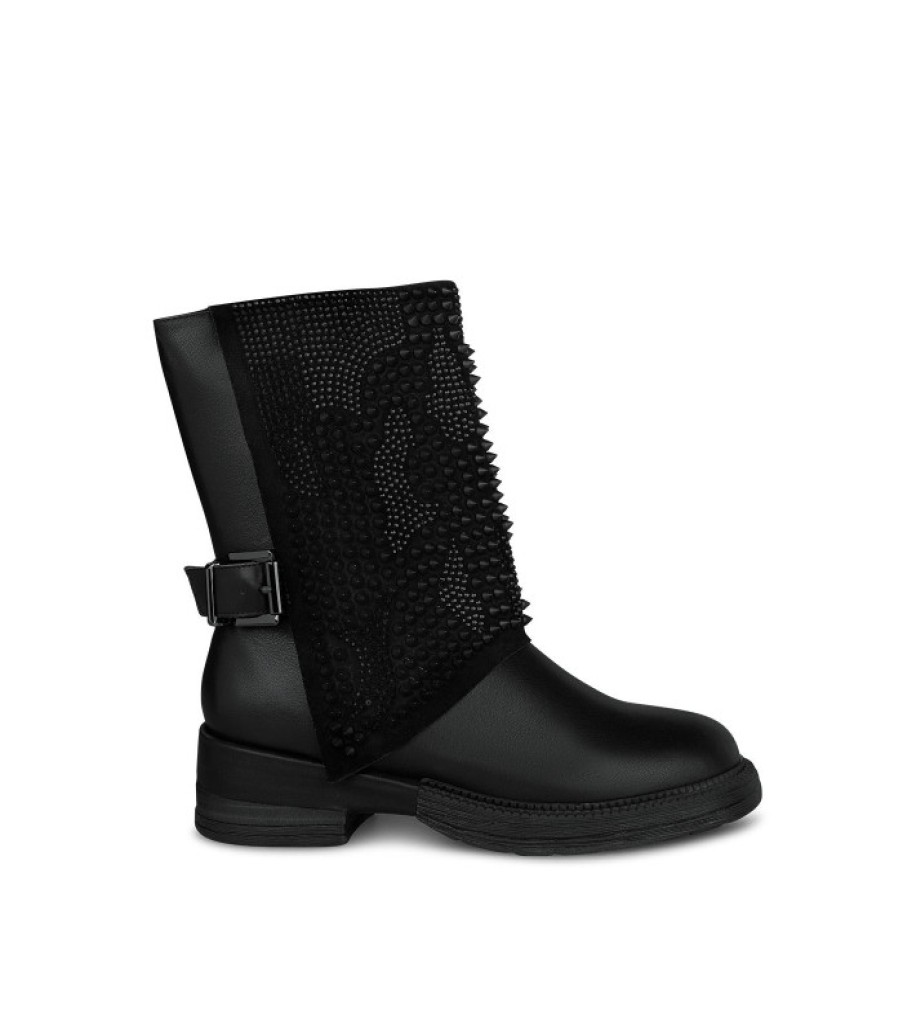 Alma En Pena ALMA Flache Stiefeletten | Kaufen Sie Schnallenstiefel Mit Nieten