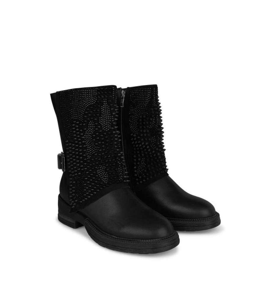 Alma En Pena ALMA Flache Stiefeletten | Kaufen Sie Schnallenstiefel Mit Nieten