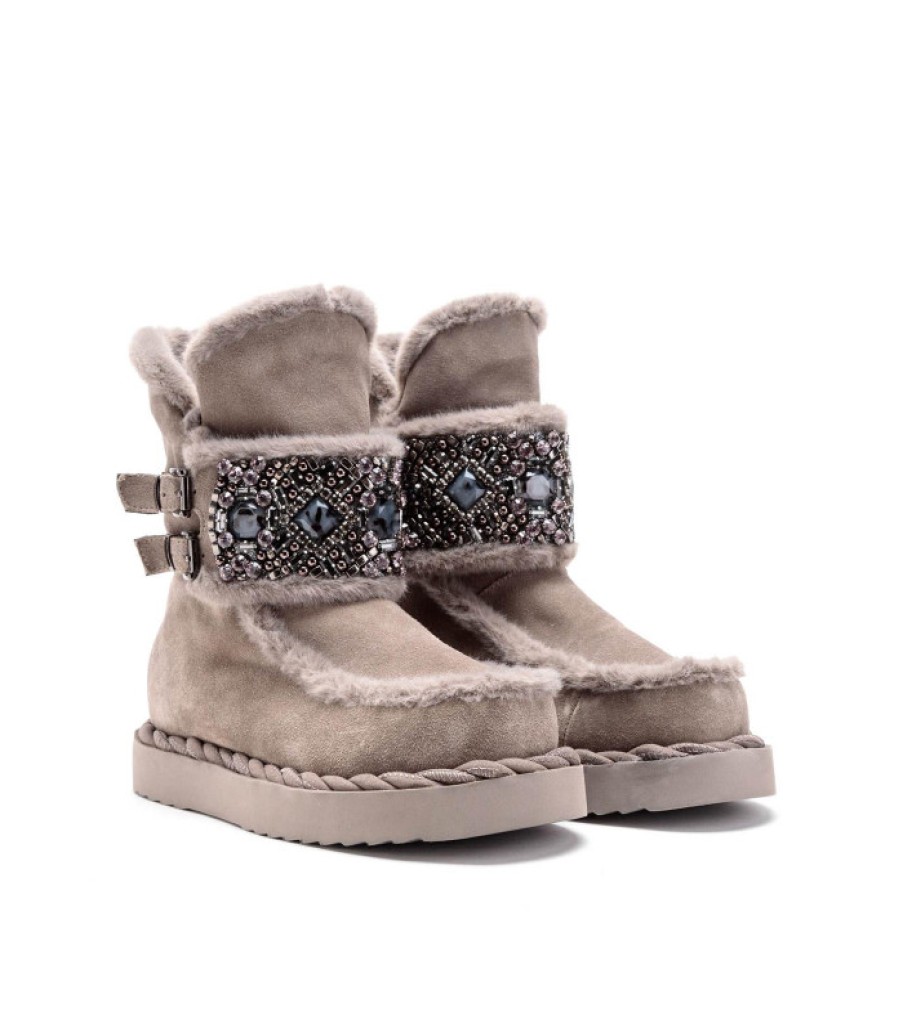 Alma En Pena ALMA Flache Stiefeletten | Kaufen Sie Botin Con Pelo Y Adorno