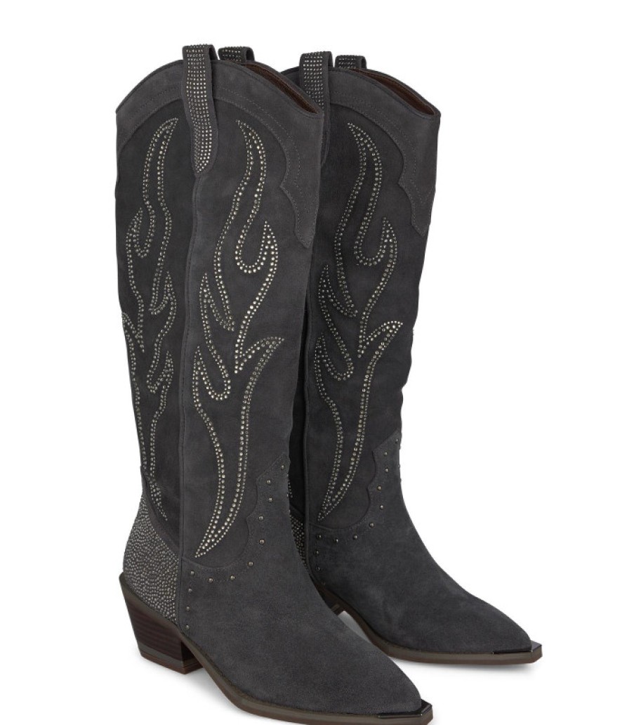 Alma En Pena ALMA Flache Stiefel | Kaufen Sie Cowboystiefel Mit Strassverzierung