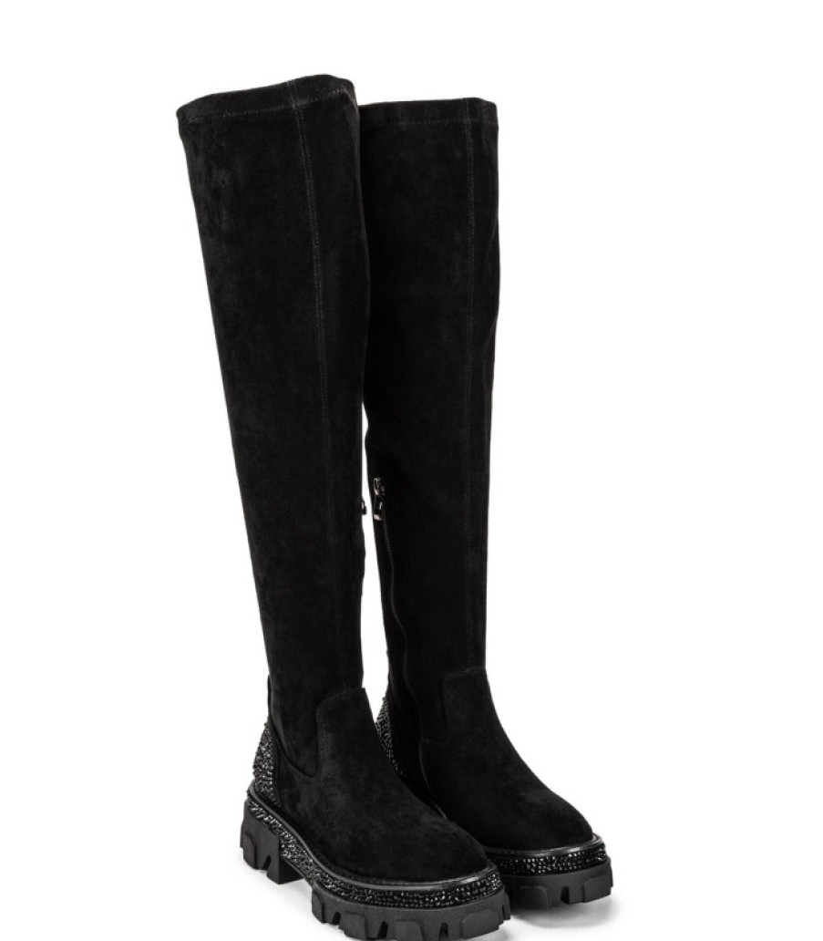 Alma En Pena ALMA Flache Stiefel | Kaufen Sie Bota Adorno Pedreria